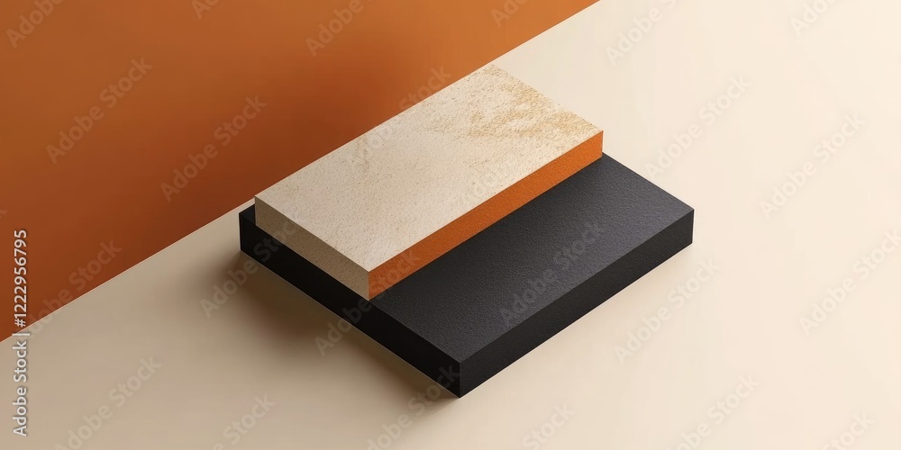 Aufkleber Sophisticated geometric business card mockup featuring refined design elements and ample space for personalized text display.