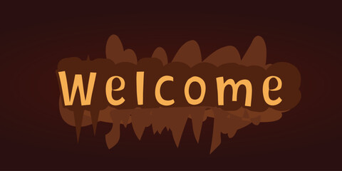 Welcome hand lettering premium vector illustration design background