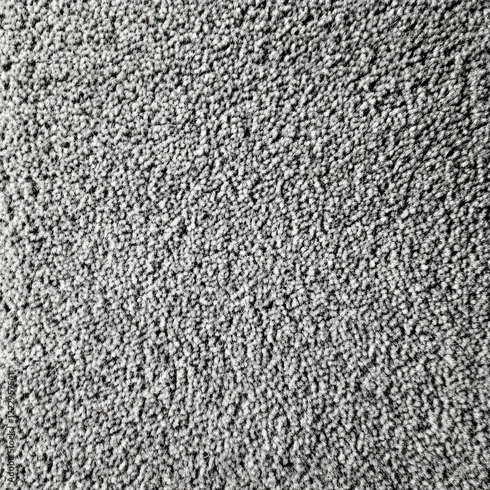 Poster Soft Grey Carpet Texture Background with Close-Up Perspective Ideal for Cozy Interiors and Design Projects. Blank Space for Text Display.