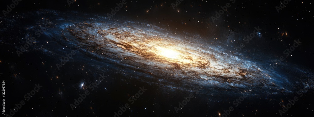 Poster earth from space surrounded by galaxy high quality cosmic background with blank space for text or gr