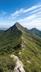 Air pollution and PM2.5 concept. A mountain range enveloped in a dense layer of smog caused by PM2.5 dust, blocking the horizon