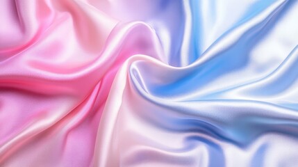 Obraz premium Soft pastel satin fabric with smooth texture and gentle light reflections creating an abstract surreal background for elegant designs.
