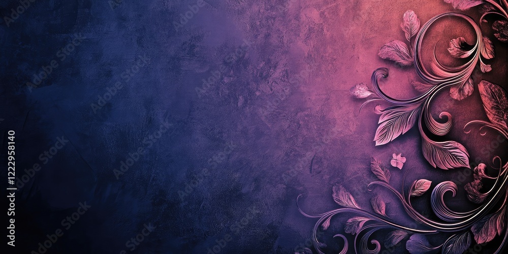 Leinwandbilder Elegant Floral Background with Intricate Patterns and Curves Featuring Ample Space for Custom Text and Branding Opportunities