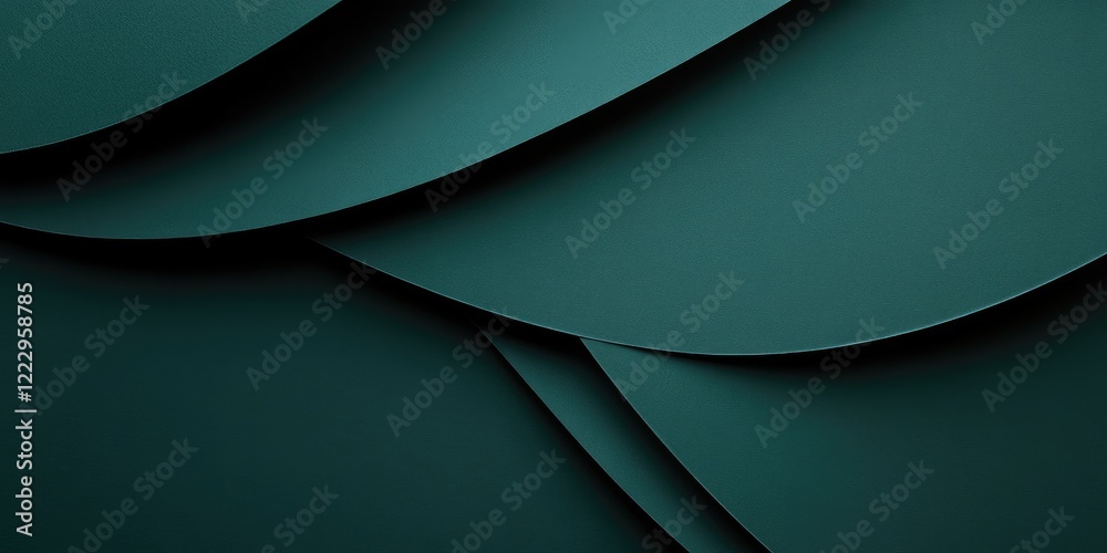 Poster Elegant dark green textured background with layered designs and ample space for text or graphics in a modern aesthetic