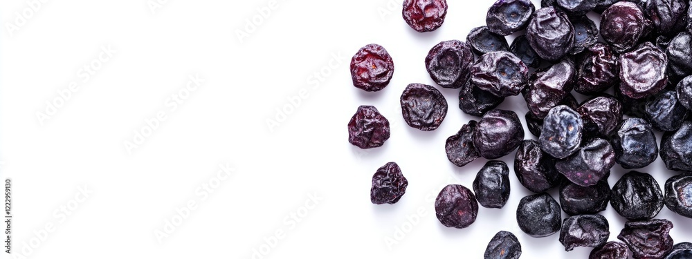Aufkleber dried ripe blueberries isolated on white background with space for text and branding