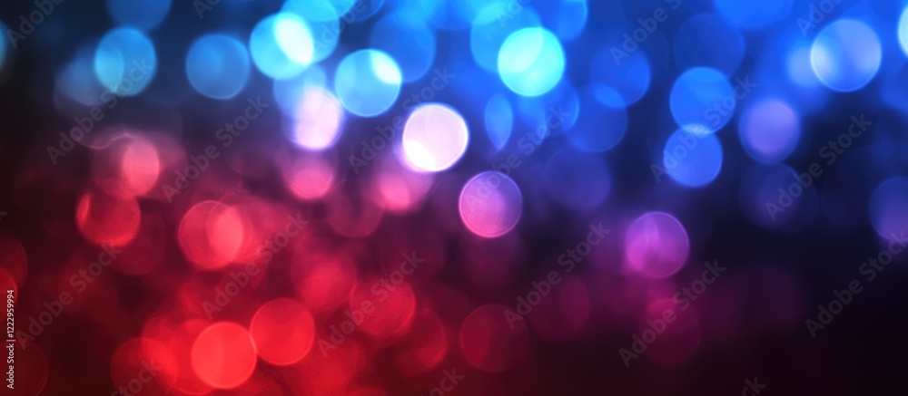 Poster 4th of July celebration background with vibrant red and blue bokeh lights and empty space for text perfect for Independence Day promotions