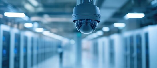 CCTV surveillance in modern data center with focus on security monitoring and investigation of suspicious activities and potential threats