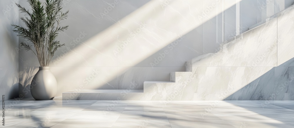 Poster elegant grey and white marble floor with natural stone texture and minimalistic design ideal for mod