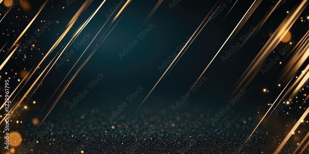 Fototapete Elegant abstract composition with shimmering geometric lines and dark textured backdrop ideal for text placement and design projects.