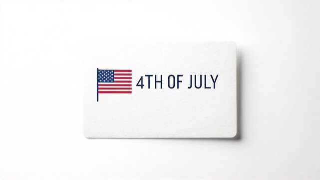 &ldquo;4th of July&rdquo; Written on a Minimalistic Background, Celebrating Independence and Patriotism.