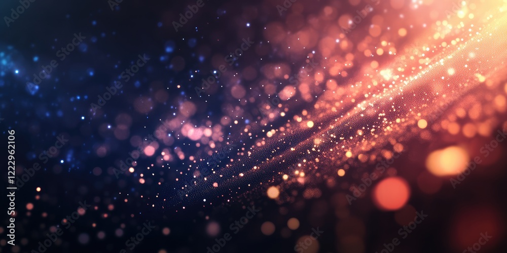 Poster Elegant abstract bokeh background with shimmering lights ideal for Fourth of July celebrations and customizable text space