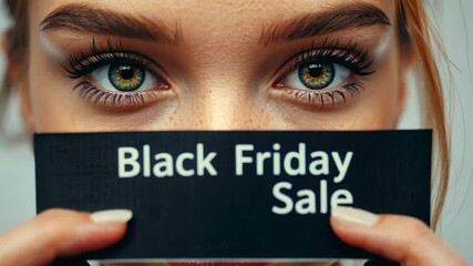 Captivating eyes highlight black friday sale promotion with impactful closeups