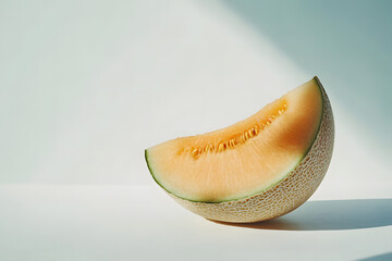 Painted Cantaloupe Slices in Vibrant Yellow and Green on Textured Canvas