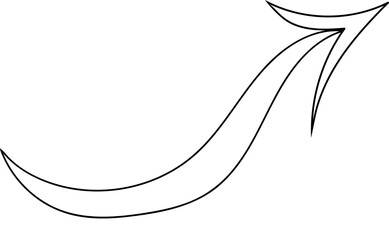 The Abstract Black Arrow features a smooth, curved line design with sharp points and gentle curves that evoke a sense of movement and elegance.