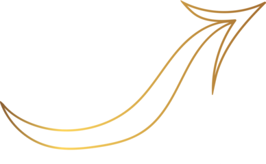 The gold gradient arrow features sharp points and smooth curves, exuding a sense of elegance and direction. Perfect for modern branding, logo concepts, or abstract art projects that require a touch o