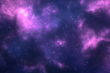 Naklejka premium Vibrant cosmic nebula with swirling purple and blue hues, starry background, and celestial beauty