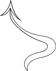 The Abstract Black Arrow features a smooth, curved line design with sharp points and gentle curves that evoke a sense of movement and elegance.