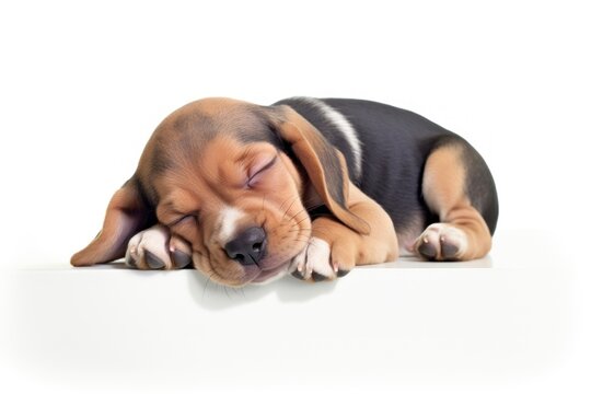 Sleeping puppy animal mammal hound. - Powered by Adobe