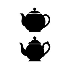 Vintage teapot silhouette icon vector illustration design on white background.