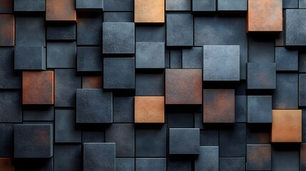 A background of muted squares arranged in an organized yet artistic layout.