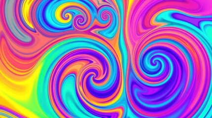 Colorful swirls dance in a vibrant abstract composition showcasing fluid motion and playful hues