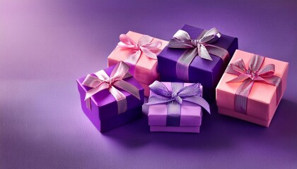 Obraz premium blue gift box with ribbon