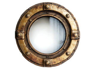 Boat porthole with woody  on transparent background