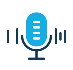 Microphone Icon With Trendy Duo Tone Style