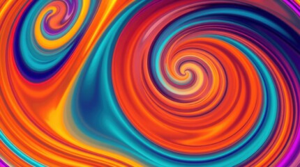 Obraz premium Swirling colors create a vibrant explosion of warmth and coolness in a dynamic abstract composition celebrating harmony