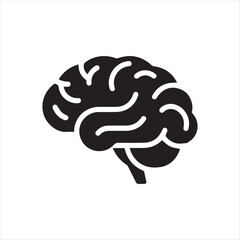 Brain or mind side view flat vector icon for medical apps and websites