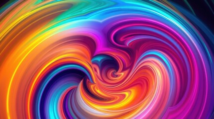 Obraz premium Colorful swirling patterns evoke a sense of vibrant energy in a mesmerizing abstract artwork created through digital techniques