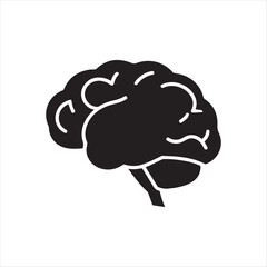 Brain or mind side view flat vector icon for medical apps and websites