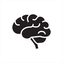 Brain or mind side view flat vector icon for medical apps and websites