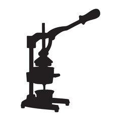 Hand Press Manual Juicer Squeezer Silhouette Vector Illustration