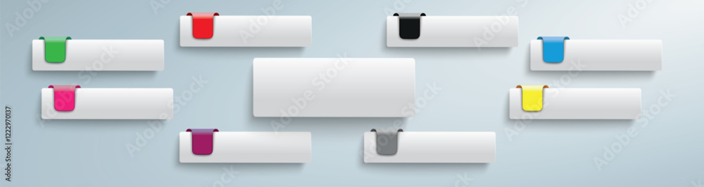 Canvas Prints 8 tabs long header infographic piad