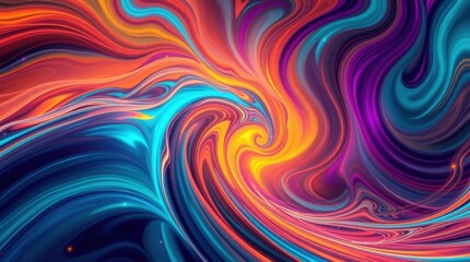 Vibrant swirls of color create a mesmerizing dance in a cosmic realm of art and imagination