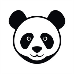 Illustration of a panda head. Silhouette of a panda head. Panda head art vector illustration isolated on white background