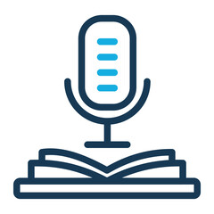 Library Icon with Trendy Line Color Style