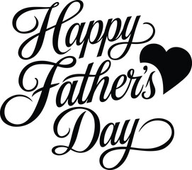 Happy Father's day Calligraphy Design. Handwritten text. Lettering; retro style with vector illustration white background