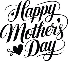Happy Mother's day Calligraphy Design. Handwritten text. Lettering, with vector illustration white background