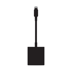 Lightning to HDMI Adapter Silhouette Vector Illustration