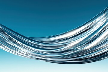 Flowing metallic abstract blue background