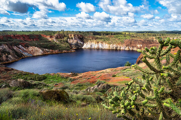 Fototapeta premium The abandoned Mine in Minas de Sao Domingos Village in Alentejo Portugal.