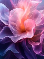 A background of overlapping soft pink and lavender shapes with subtle transparency.