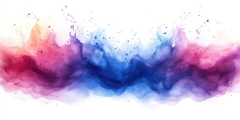 Fototapeta premium Vibrant Watercolor Splash with Purple and Blue Hues Creating a Dreamy and Artistic Background for Creative Projects. purple blue brush stroke watercolor texture