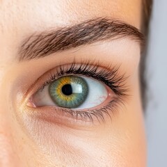 Obraz premium Eyes close-up showcasing natural crow feet in soft focus