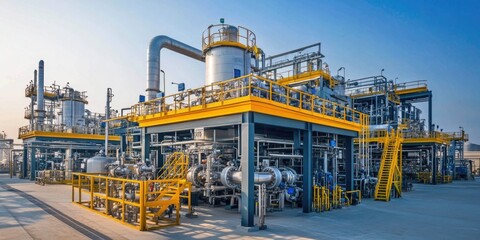 Industrial Plant with Pipes