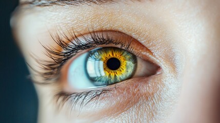 Obraz premium Eyes close-up with a focus on crow feet and gentle wrinkles