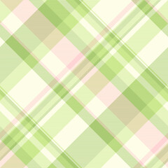 Winter background texture pattern, checking check seamless textile. Wallpaper vector plaid fabric tartan in light and green colors.