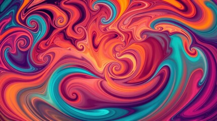 Fototapeta premium Vibrant swirls of color dance together in a mesmerizing abstract composition
